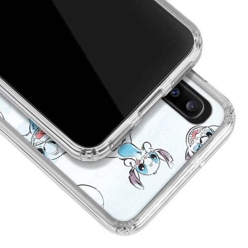 Disney Lilo and Stitch Pattern Galaxy A20 Clear Case